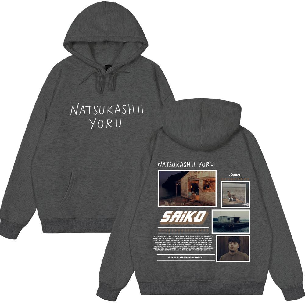 2025 Hot Sale Rapper SAIKO Natsukashii Yoru Album Tour Couple Hoodies Winter Clothing Harajuku Sweatshirts Men's Hip Hop Hoodie