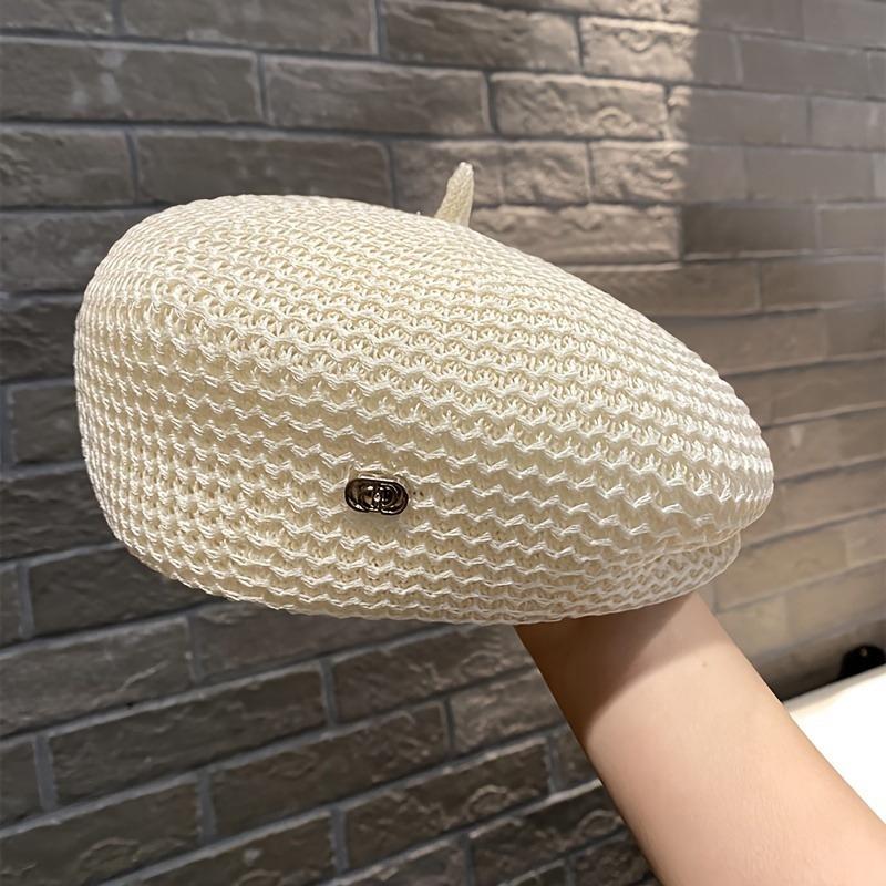 1PC Lightweight Photography Beret Elegance Comfortable Daily Outings Breathable Fashionable Polyester Knitwear Travel