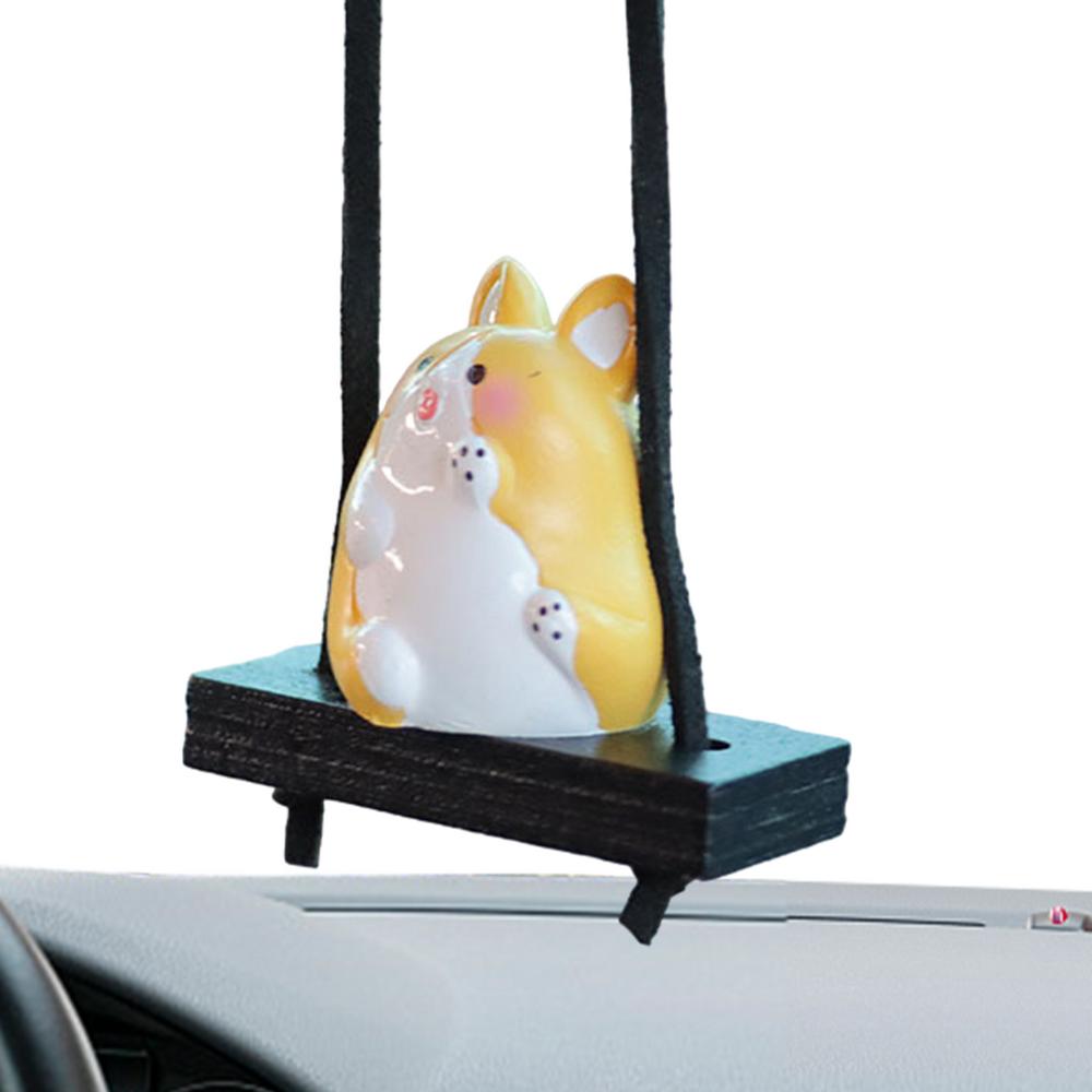 

Качающееся животное, украшение для автомобиля, смола, декор салона автомобиля, украшение в виде собаки, милый грузовик, зеркало заднего вида, украшение в виде животного для добавления веселья в автомобиль зелёный
