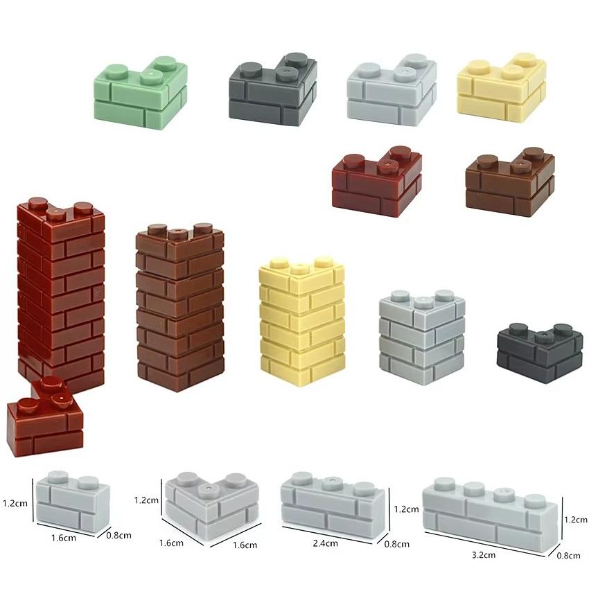 50pcs DIY Building Blocks Wall Figures Bricks 1+2 Dots Educational Creative Toys for Children Size Compatible With Classic Parts