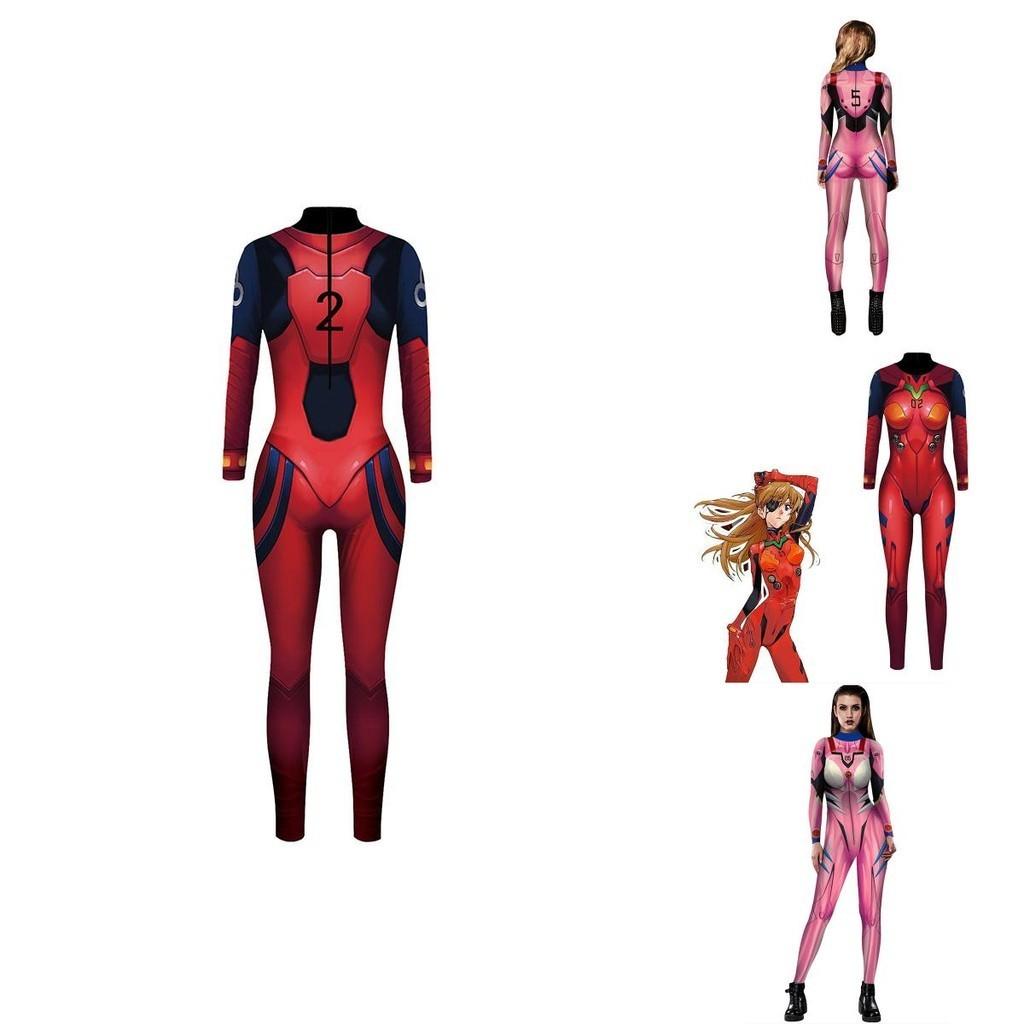Stunning Eva Neon Genesis Evangelion Asuka Langley Zentai Tights Bodysuit Cosplay Costume For Women