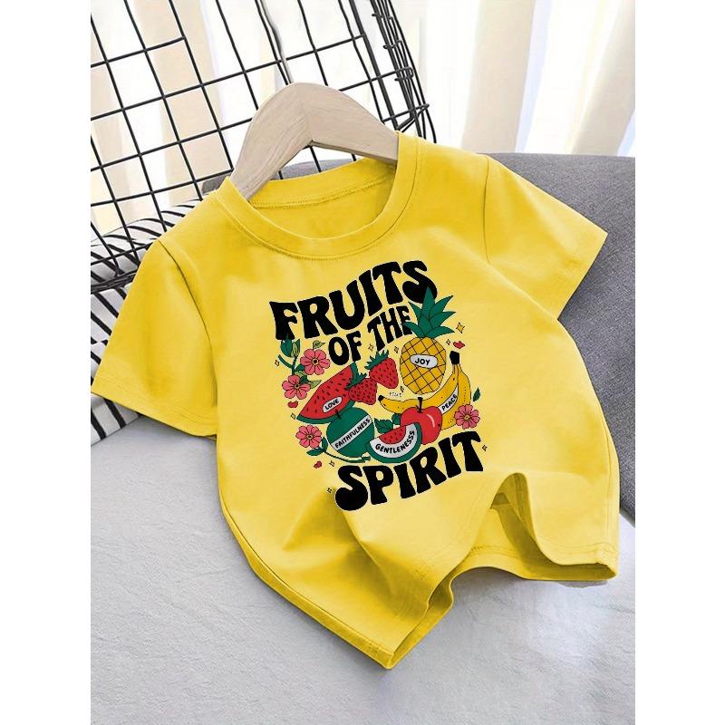 Europäische Größen Kinder Sommer Kurzarm T-Shirt, Cartoon Print Oberteil für Mädchen, Mit süßem Design, Geeignet für Ausflüge und den Alltag