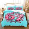 Blue 67 POP Culture 3D Print Bedding Set Modern Style Soft Duvet Cover Set King Queen Twin Size Birthday Gift for Bedroom Decor