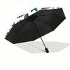 1pc Sea Turtle Print Automatic Open, Sturdy Iron Frame, Compact Folding Design, All-Season Portable Umbrella for Women & Men, Outdoor Umbrel