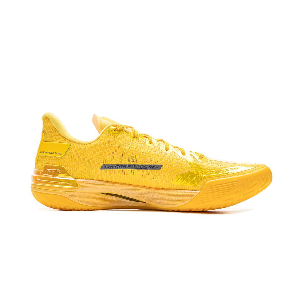 New LiNing Gamma Cushioning Anti Slip And Wear Resistant Support Low Top Basketball Shoes Men's Neon Mango Yellow ABAV035-18