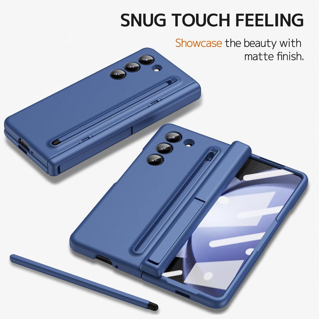 NINKI Slim Pen Case for Samsung Galaxy Z Fold 6 Case with Blue S Pen and Stylus Pen Holder & Kickstand,Hinge Case for Samsung Z Fold 6