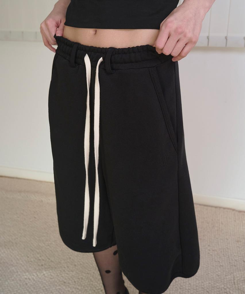 Uallong Cotton Bermuda Easy Shorts - Black