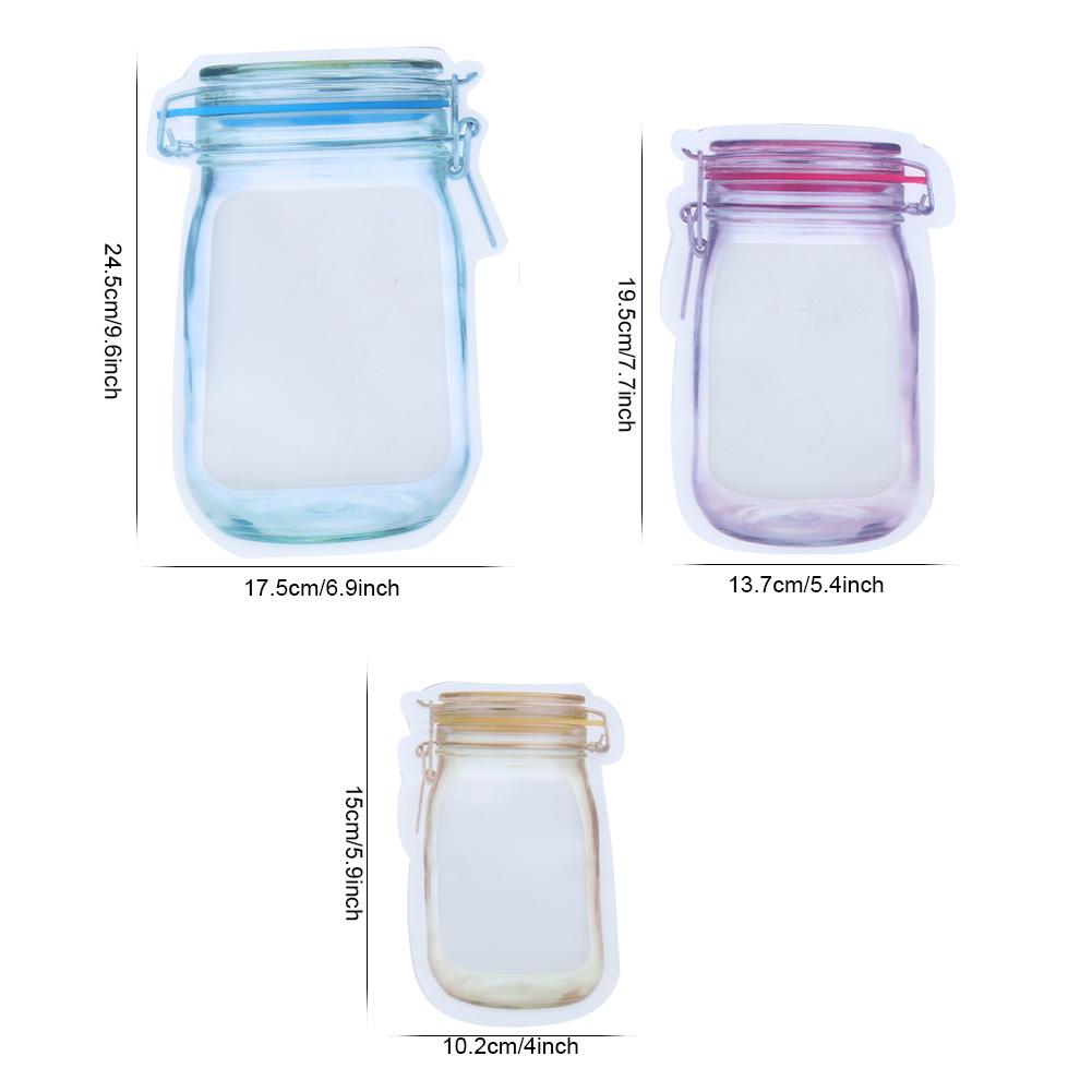 Sealing Zipper Bag Reusable Portable Food Saver Storage Bags Snack Zip Lock Bags(#3 3pcs L 4pcs m 3pcs S )