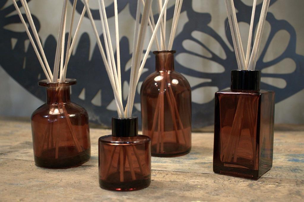 6x 250 ml Round Antique Reed Diffuser Bottle – Amber