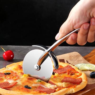 Stainless Steel Pizza Cutter Single Wheel Cake Bread Pies Round Knife Zinc Alloy Handle Kitchen Cutting Tools Pizza Slicer