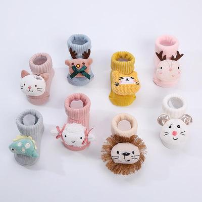 Spring Autumn Knitted Cotton White Soft High Long Socks Korean Cute Baby Cartoon Animal Doll Socks for Newborn Infant Girls Boys