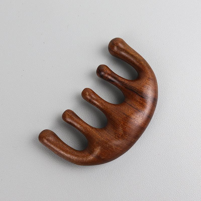 1pc Solid Wood Comb, Scalp Relaxation Acupoint Massager, Portable Wooden Handle Comb Special for Real Hair Wigs