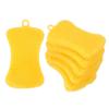 Uxcell Silicone Dishwashing Reusable Dishwashing Sponges for Kitchen Bathroom Yellow 6-Pack Brushes, & Cleaning, Double-Sided Design,
