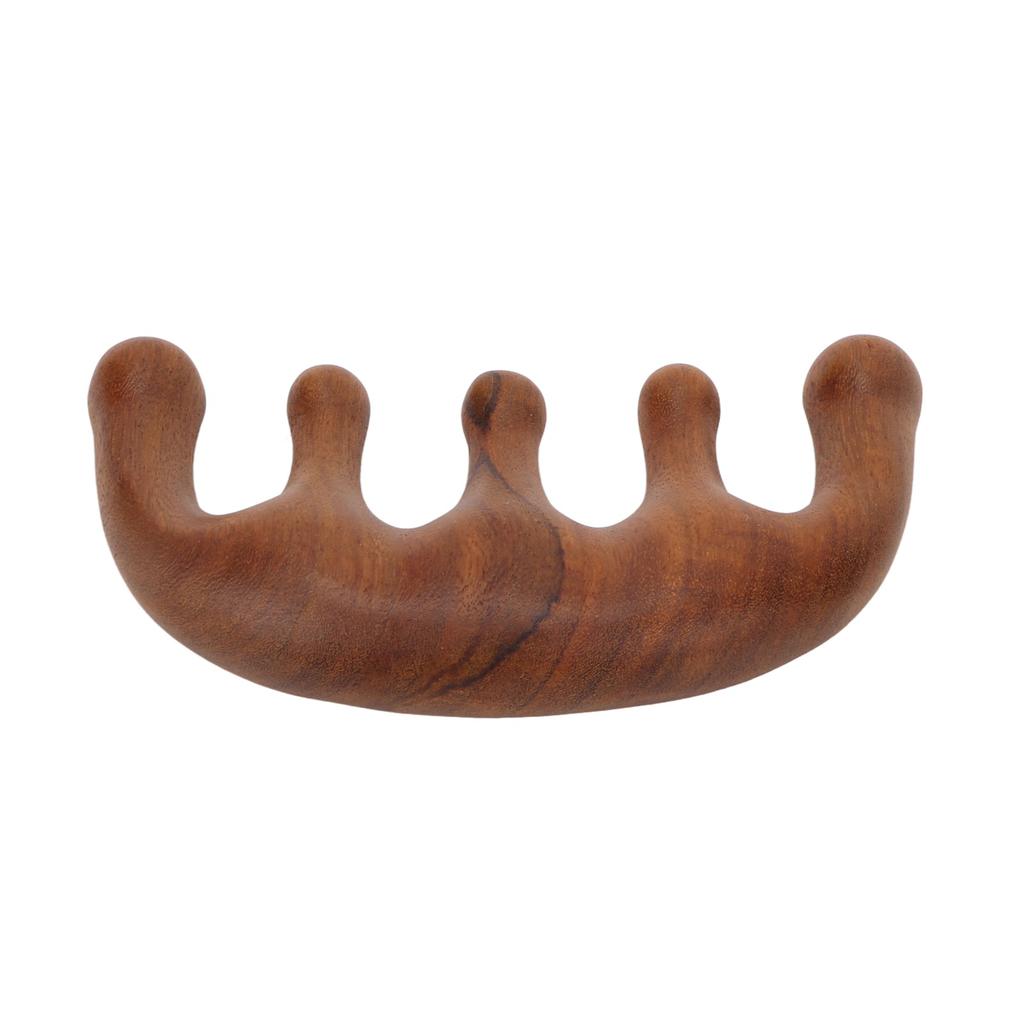 Head Massage Comb Sandalwood Gua Sha Scraping Wide Tooth Massage Comb for Head Neck Hands