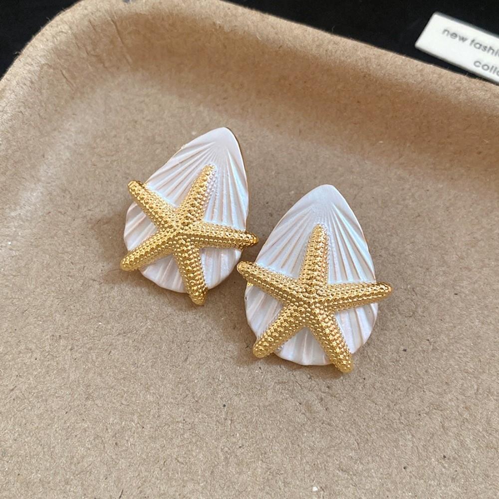 Öltropfen Kupfer Seestern Ohrstecker Persönlichkeit Stern Hängeohrringe Festival