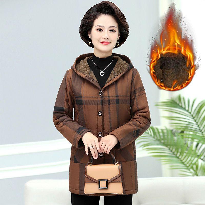 Woolen Coat Womens Autumn Winter New  Large Size 5XL Hooded Cotton Padded Jacket Fashion Outerwears
