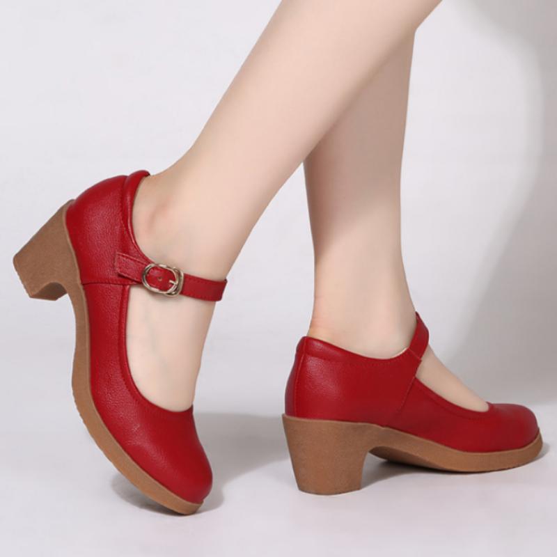 Mid-heel Soft-soled Dance Shoes for Women, Middle-aged and Elderly Mothers, Soft, Comfortable, Wear-resistant and Versatile High Heels