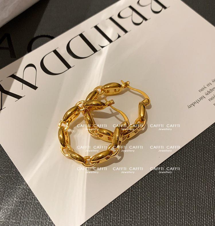 European-American Metal Style Pig Nose Chain Earrings: Women's Fashion, Versatile, Light Luxury, High-Quality Jewelry.