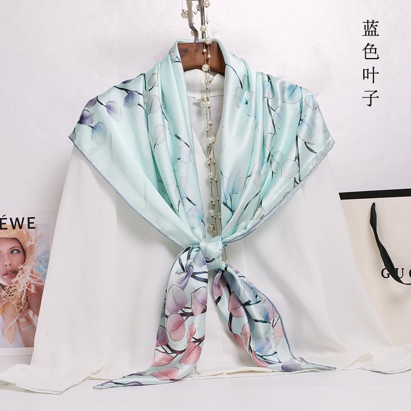 Hot Design 110*110cm 100% Silk Big Square Silk Scarves Fashion Floral Printed Shawl Sale Women Genuine Natural Silk Scarf Shawl