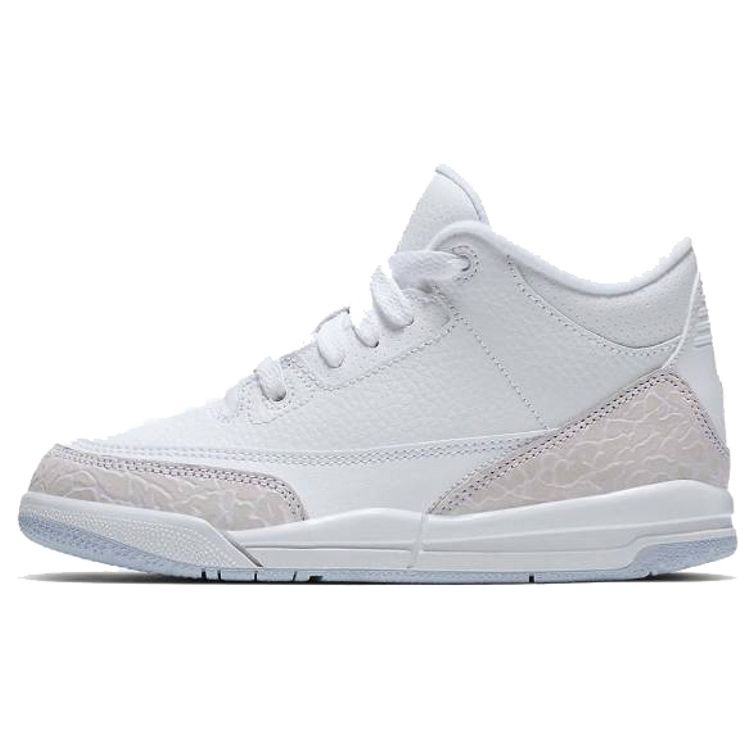 

Детские кроссовки Air Jordan 3 Retro PS Triple White Бело-Белые 429487-111