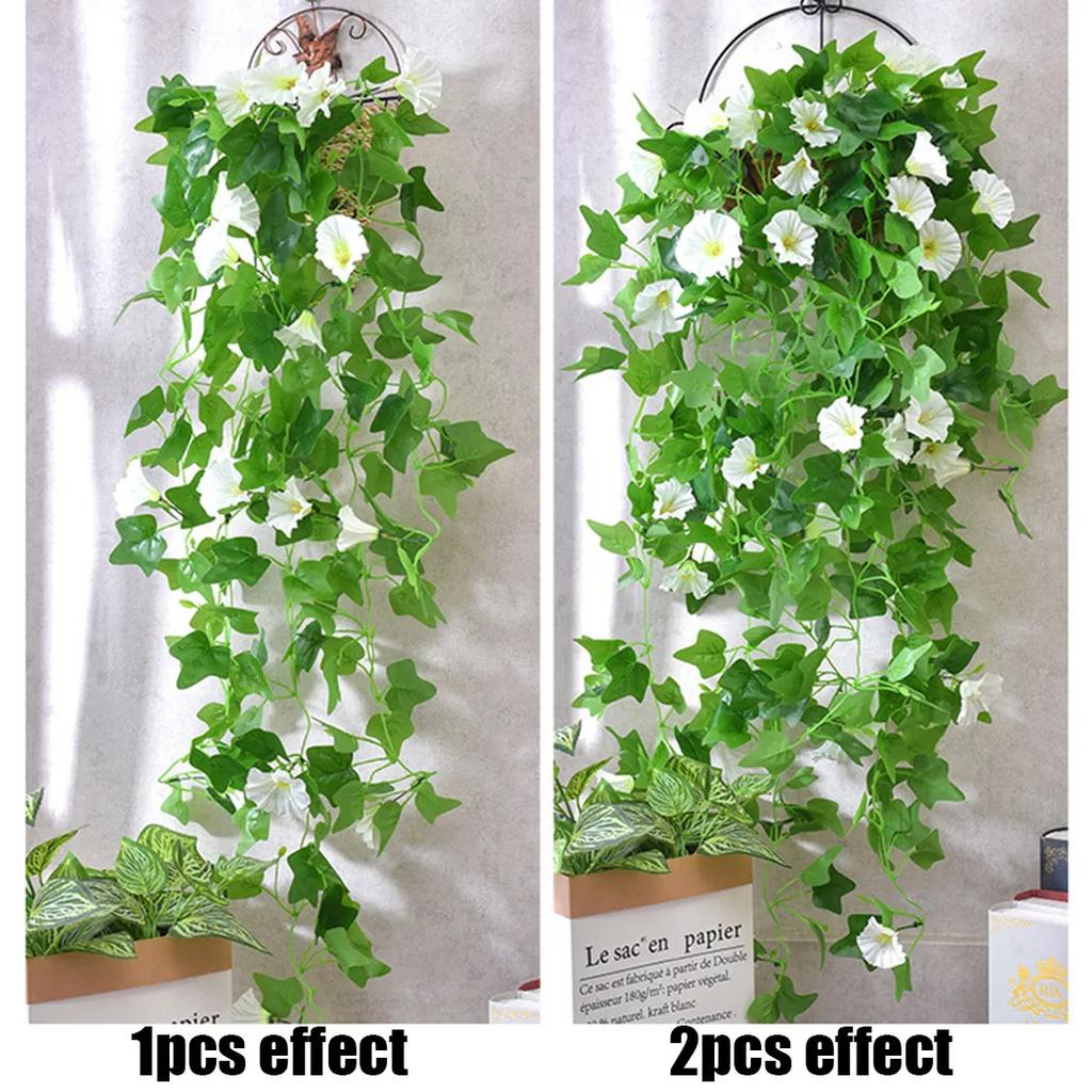 Artificial Flower Rattan Fake Plant Vine Decoration Wall Hanging Roses Flowers For Home Wed Party Interior Outdoor Decoration