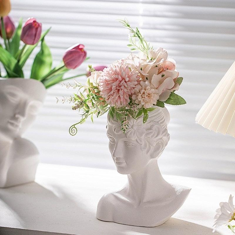 Silicone Vase Molds Succulent Planter Mold Human Head Shape Silicone Flowerpot Mold Suitable for Crafting Vase Planter