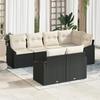 VidaXL 7-piece Garden Sofa Set with Cushions In Black Poly Rattan 3346757