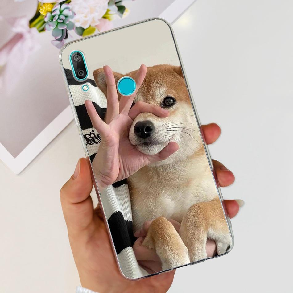 For Huawei Y7 2019 Phone Case Huawei Y7 Prime Pro (2019) DUB-LX1 LX2 LX3 Cute Panda Flower Pattern Soft Silicone TPU Cases