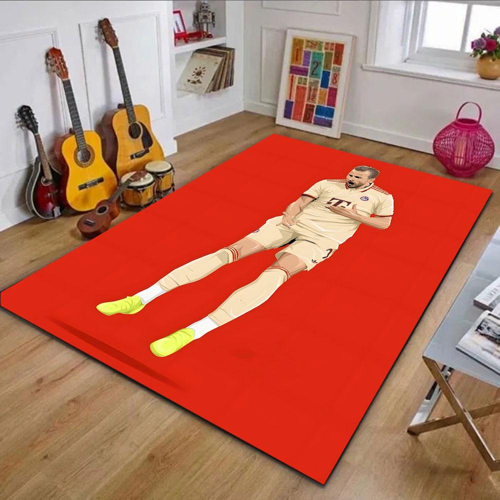 Soccer Celebration on Red Background Patterned carpet, non slip mat suitable for living room and bedroom sofas
