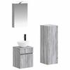 Bathroom Furniture Set 4 Pcs Grey Sonoma Engineered Wood and Glass