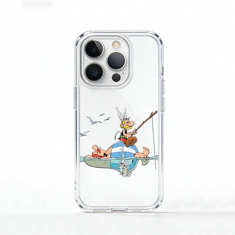 A-Asterix C-Cartoon O-Obelix   Phone Case For iPhone 17 16 15 14 13 12 11 Mini Pro Max Plus Transparent Cover