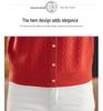 Autumn Pure Wool Color Block Cardigan for Stylish Middle-Aged Women
