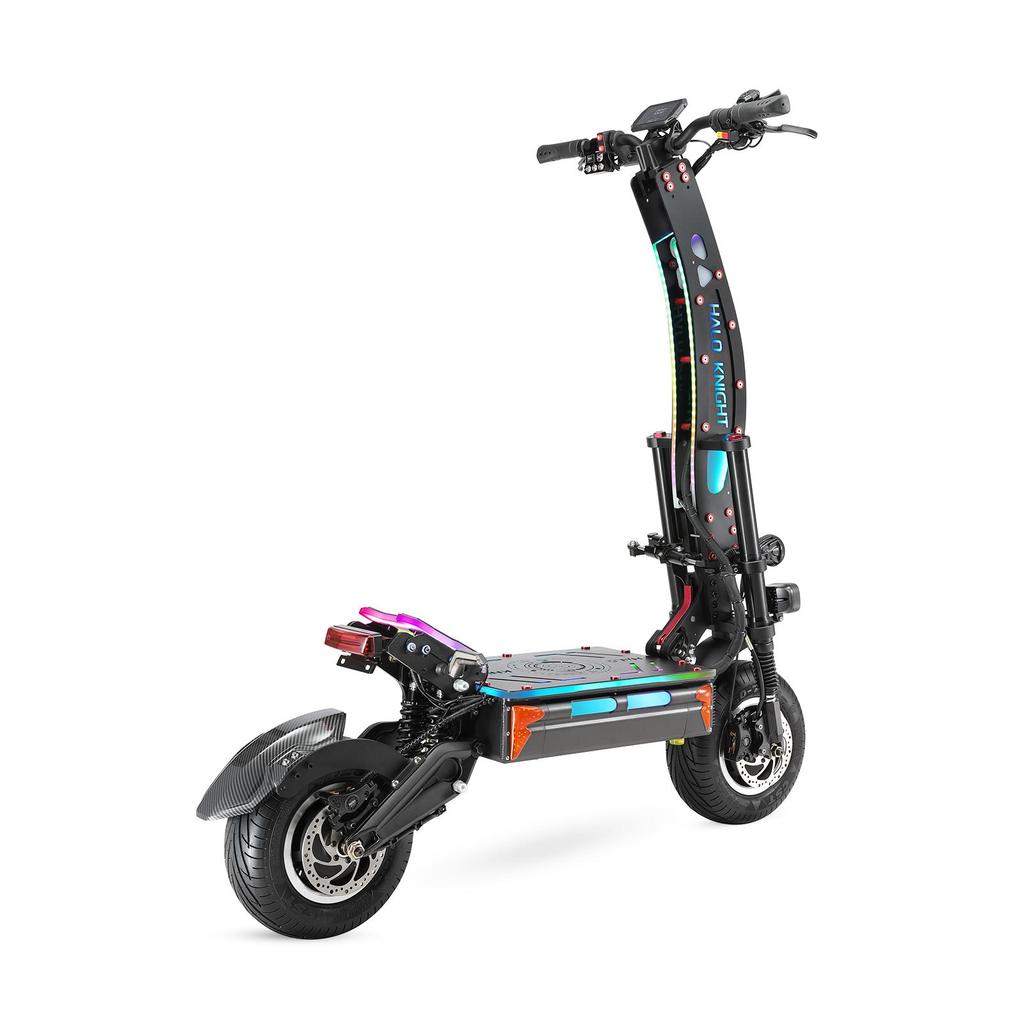 HALO KNIGHT T107MAX All-Terrain Electric Scooter 4000W Dual Motor 72V50Ah Battery 13 Inch Vacuum Tire Outdoor Riding Off-Road E-Scooter