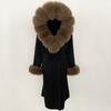 OFTBUY Autumn Winter Women Coat Real Natural Fox Fur Collar Hooded Double-faced Woolen Blends Jacket Thick Warm Casual Overwears