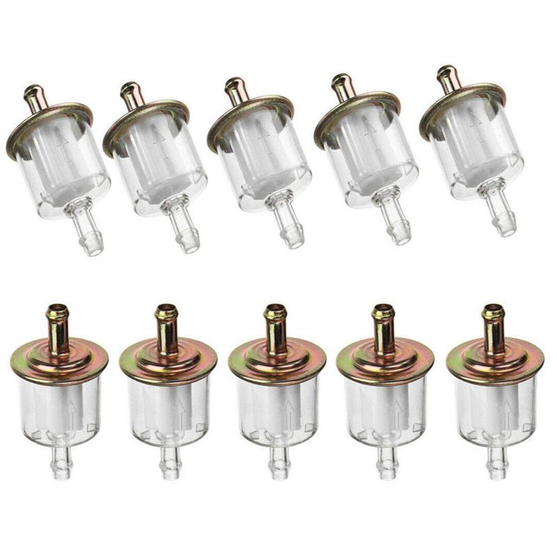 10Pcs Gas Fuel Filters for Motorcycle Moped Scooter Dirt Bike ATV Go Kart Universal RV's Inline Gas Fuel Line Oil Filters