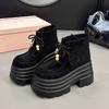 Platform Ankle Boots Women's High Heels Designer Lace Up Shoes  Fashion Winter Short Woman Boots New Trend Sport Mujer Botas