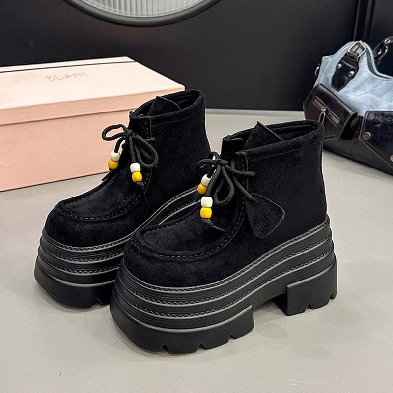 Platform Ankle Boots Women's High Heels Designer Lace Up Shoes  Fashion Winter Short Woman Boots New Trend Sport Mujer Botas