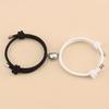 2pcs/set Magnetic Heart Charm Braided Rope Adjustable Bracelets For Couples, Holiday Birthday Gift For Boyfriends / Girlfriends