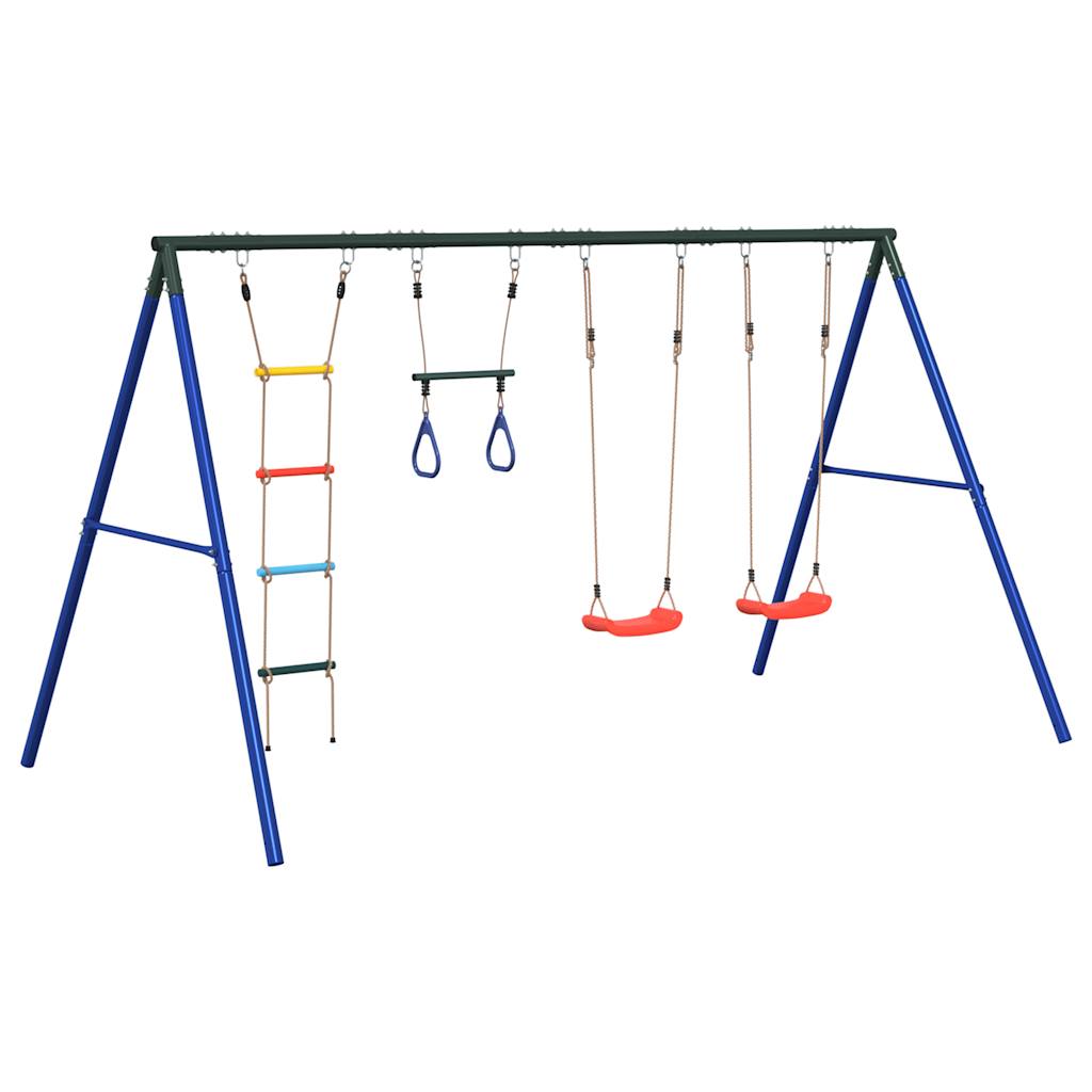 Swing Set with Swing Seats Trapeze Bar and Rope Ladder