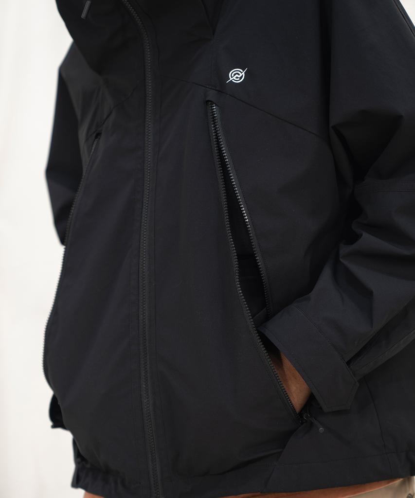 Kalapatthar 3Layer Hidden Pocket Hooded Jacket - Black