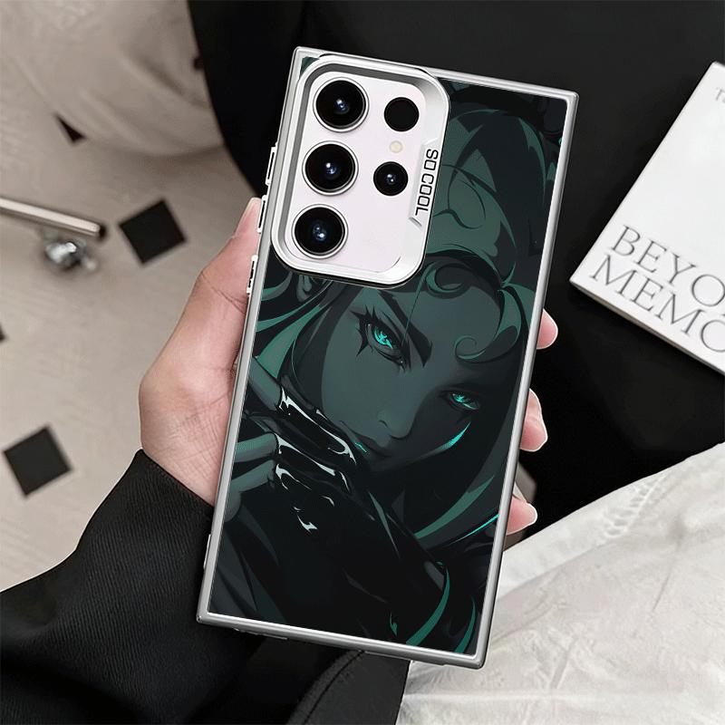 V-Valorant Game Black Cool Soft Phone Case for Samsung Galaxy S24 S25 FE S26 Edge S23 Ultra S22 Plus S21 + Shockproof Cover Back