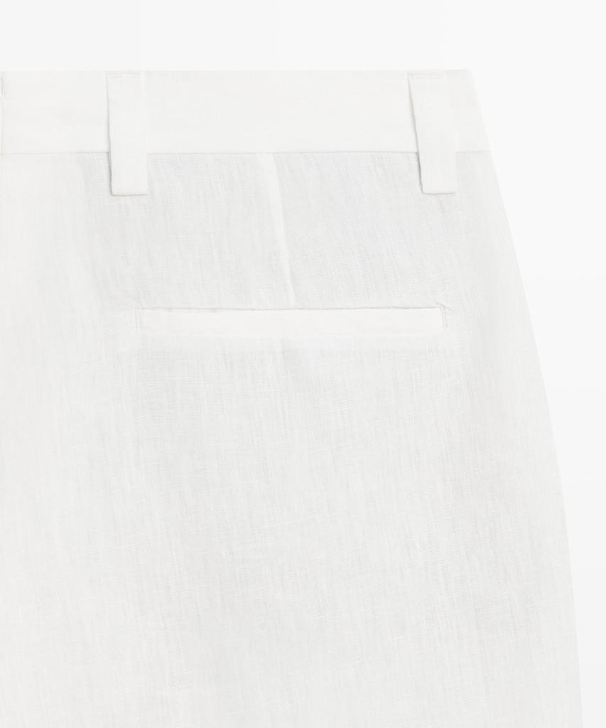Masimodutti 100% Linen Pintuck Detail Pants