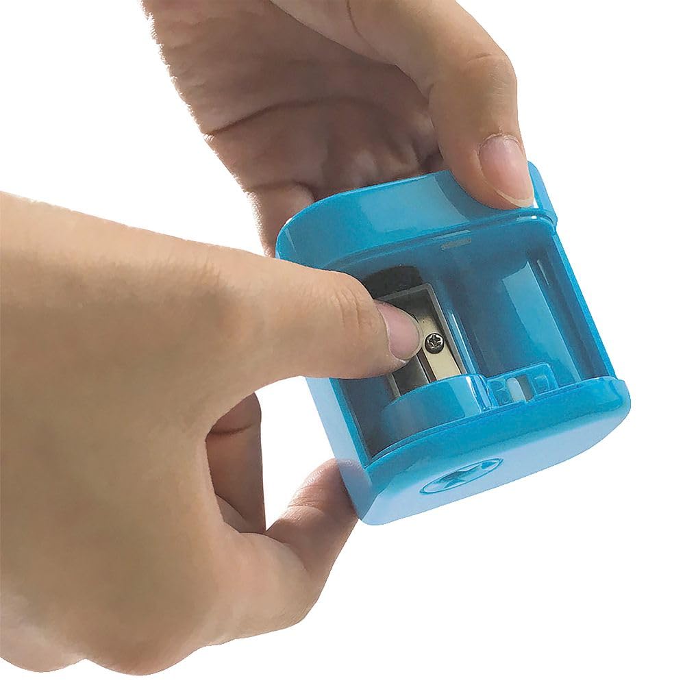 Kutsuwa Spimo Electric Pencil Light RS042LB Battery-Operated Sharpener, Blue,