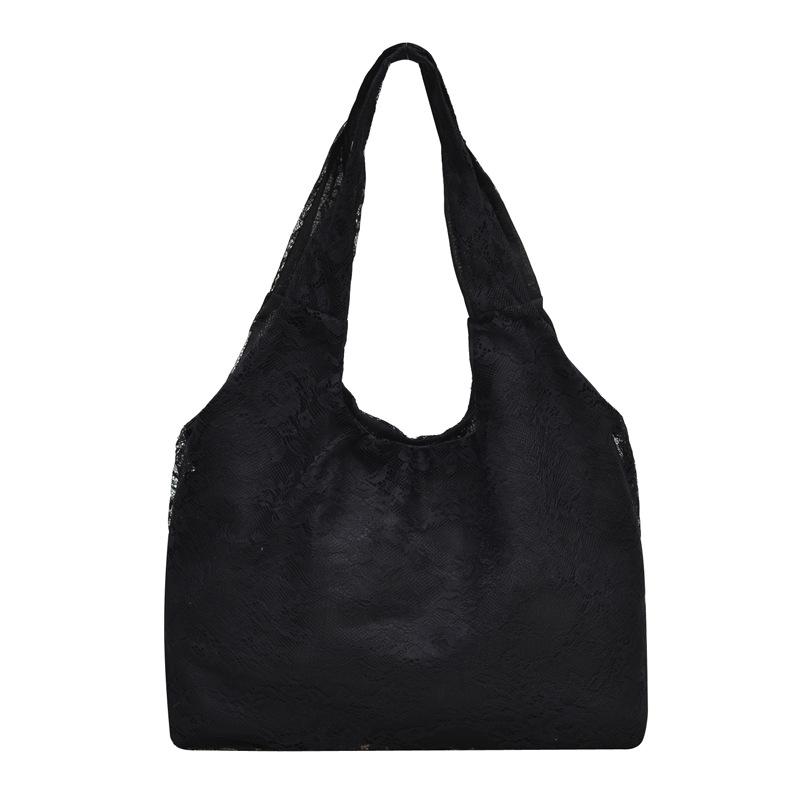 Маленькая свежая и нежная сумка через плечо с кружевом, кружевная сумка феи с юбкой, сумка-тоут тренд чёрный