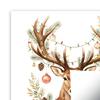 Seasonal Window Decals Christmas Watercolor Reindeer Cling, Removable Reusable Elk Head Static Easy Install Sticker Decal, Animal Decorative Glass for