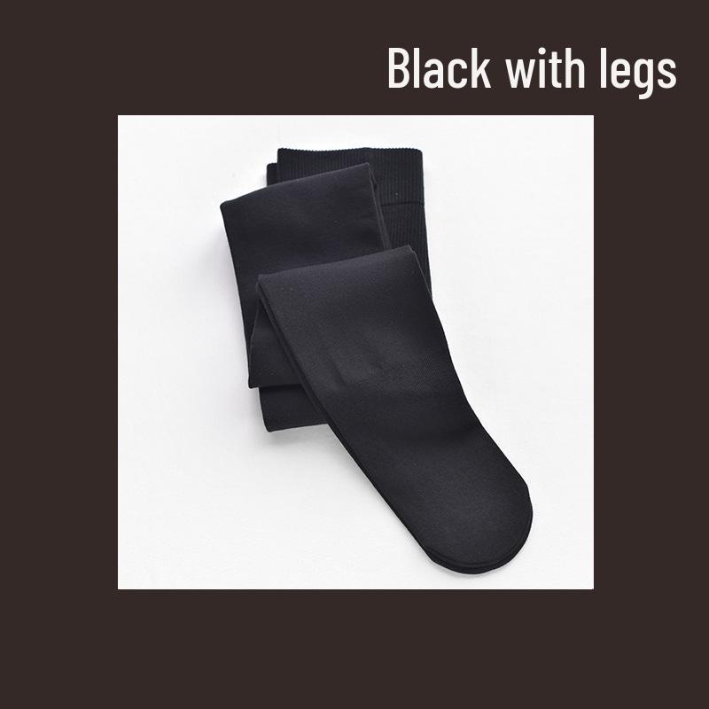 Autumn/Winter High Waist Gray Striped Cotton Base Layer Tights for Women