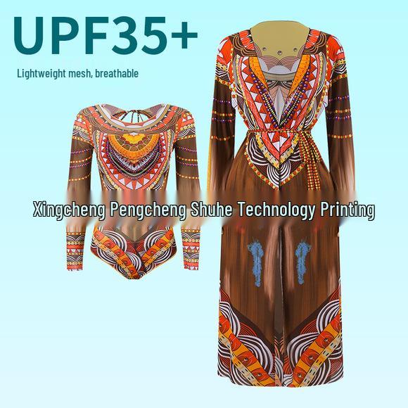 UPALNIK Damen Einteiler Netz Sonnenschutz Badeanzug Überwurf, Langarm Design