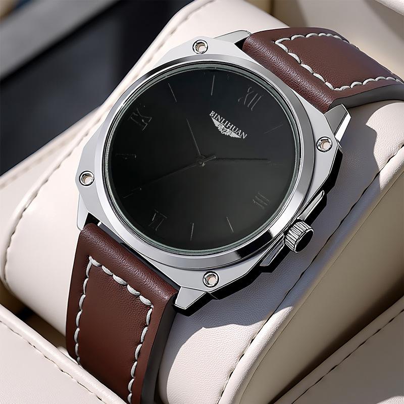 JYL Men's Watch Classic Minimalist Waterproof Leather Band