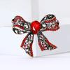 Vintage Rhinestone Bow Brooch for Women Unisex Office Party Friend Gifts Jewelry Accessories