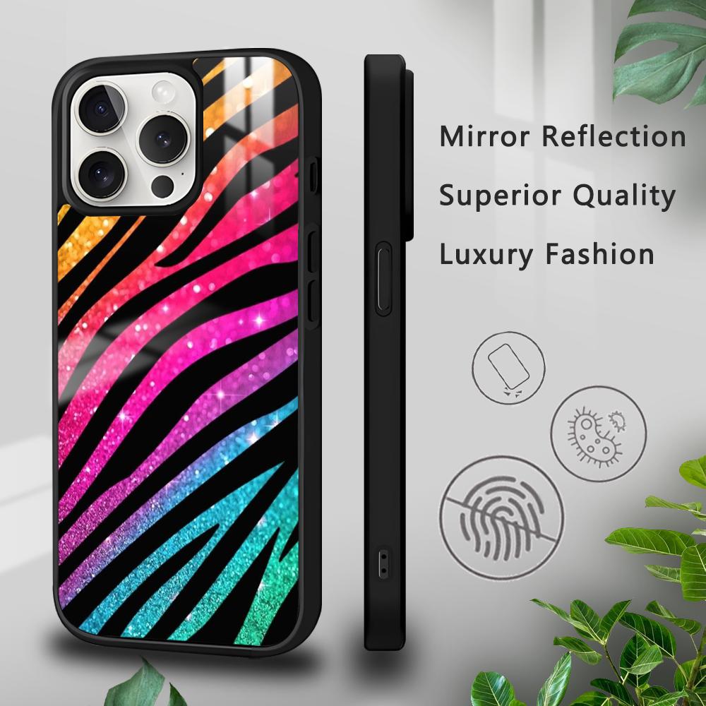 Luxury Zebra Stripes Art Phone Case For iPhone 16 15 14 13 12 11 Pro Xs Max Mini Plus Celulares Hard Funda